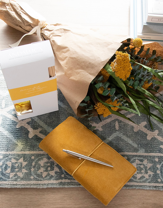 Dijon Yellow Suede Journal w/ Organic Cotton Paper: Large
