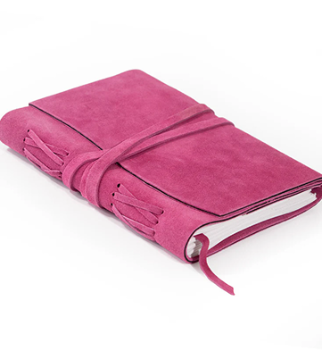 Fuchsia Suede Journal w/ Organic Cotton Paper: Large