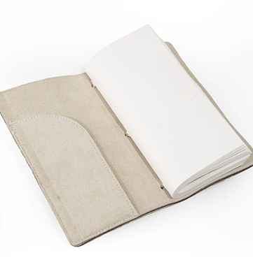 Parchment Color Suede Journal W Cotton Paper Small