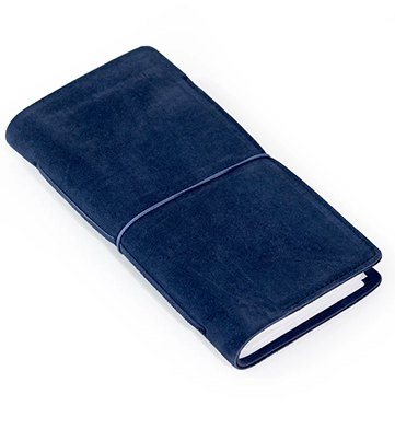 Royal Blue Suede Journal w/ Organic Cotton Paper: Small