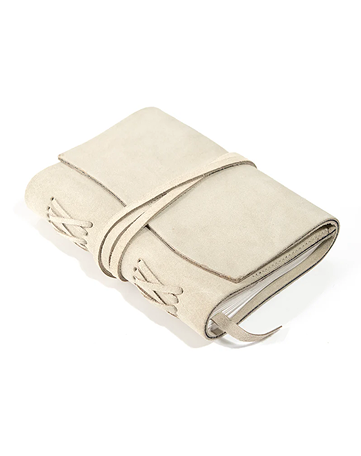 Parchment Color Suede Journal w/ Organic Cotton Paper: Large